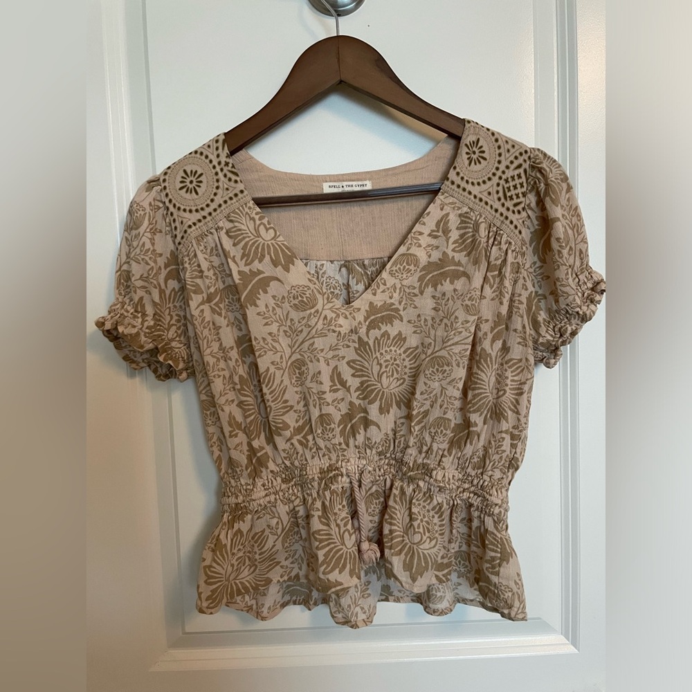 Spell Lioness Cap Sleeve Blouse